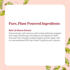 Label des capsules SuperPure Beta 1,3-Glucan de PURE SYNERGY