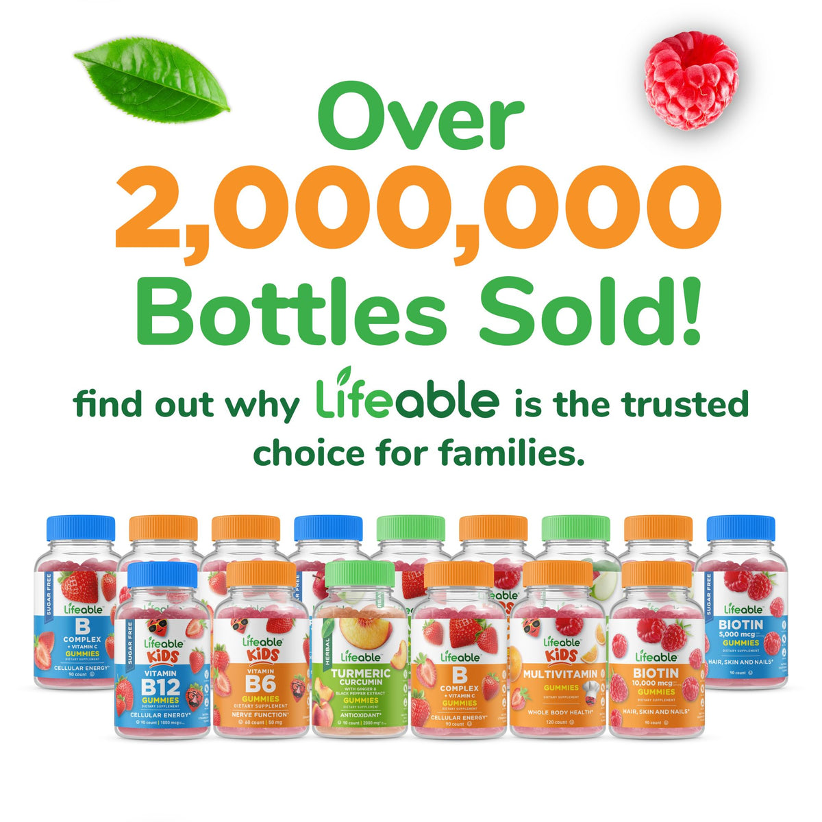 Label nutritionnel des gummies Lifeable Complexe Vitamines B