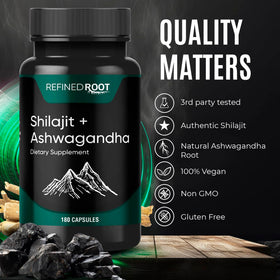 Label of Blast Supplements Shilajit Ashwagandha supplement