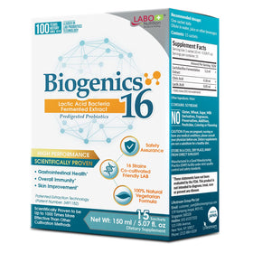 LABO Nutrition Biogenics 16 sachets de 10ml, boîte vue de face