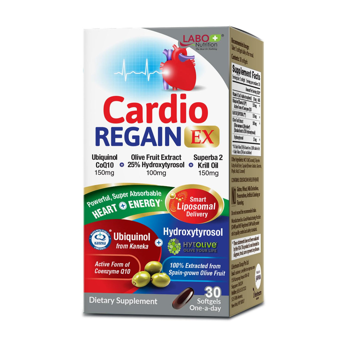 LABO Nutrition CardioREGAIN EX CoQ10 150mg boîte avant