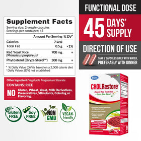 LABO Nutrition CHOLRestore Riz Rouge Phytostérol 120g - étiquette détaillée