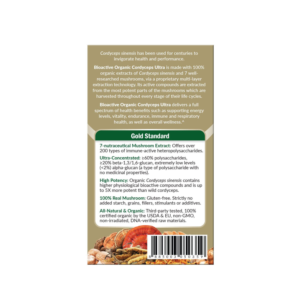 LABO Nutrition Cordyceps Bioactif 118g à côté de fruits