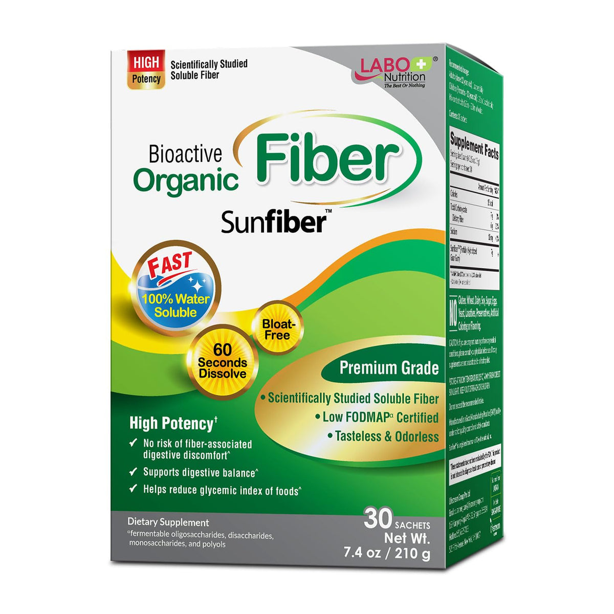 LABO Nutrition Fibre Bioactive Organique Sunfiber sachets vue avant
