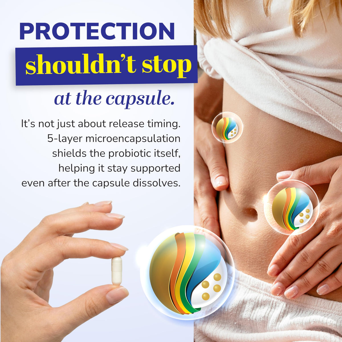 LABO Nutrition FloraGG capsules displayed with natural ingredients