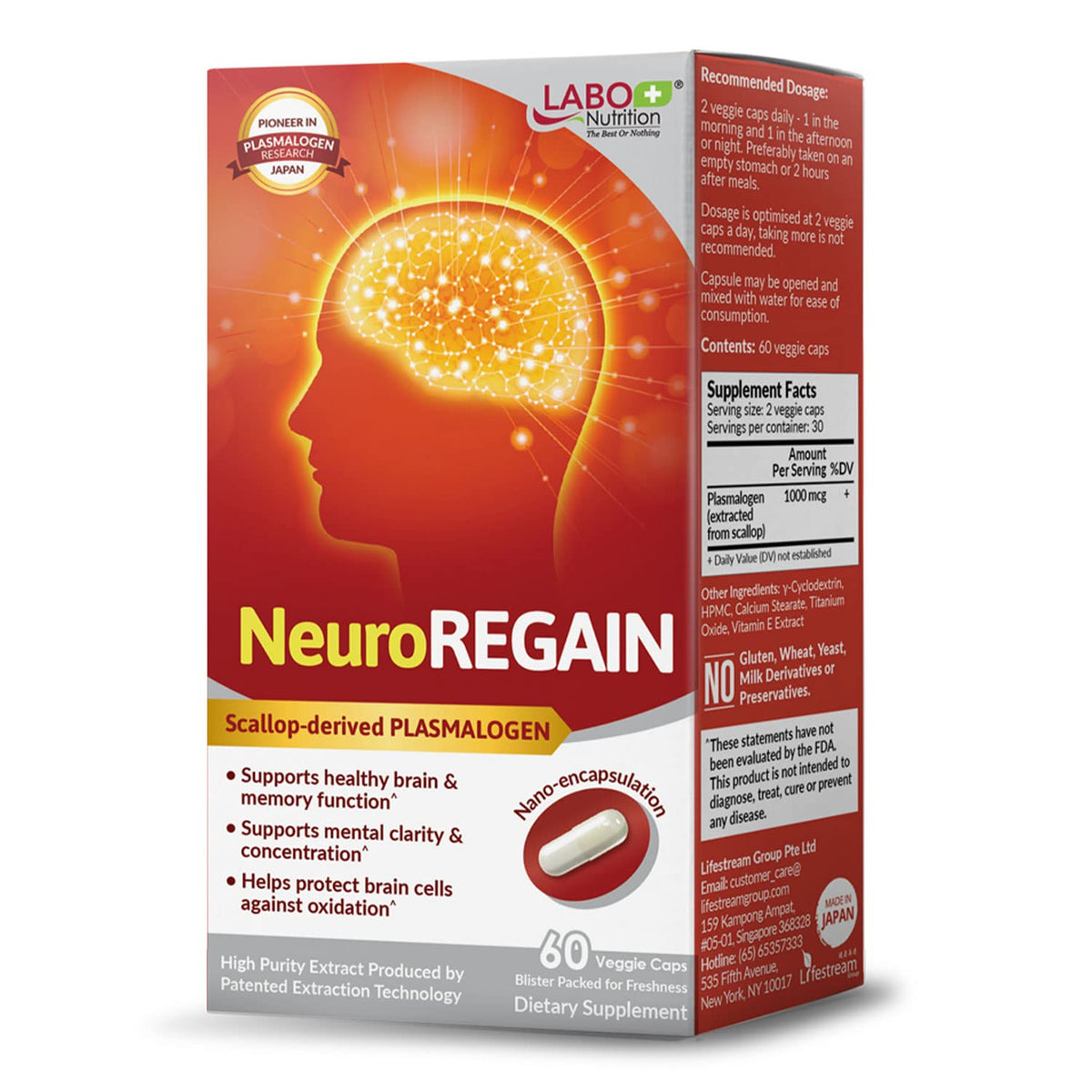 LABO Nutrition NeuroREGAIN Plasmalogen 41g avant vue