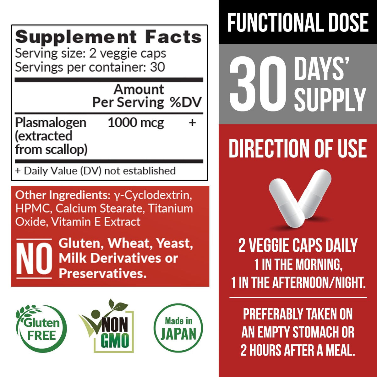 LABO Nutrition NeuroREGAIN Plasmalogen capsules sur fond blanc