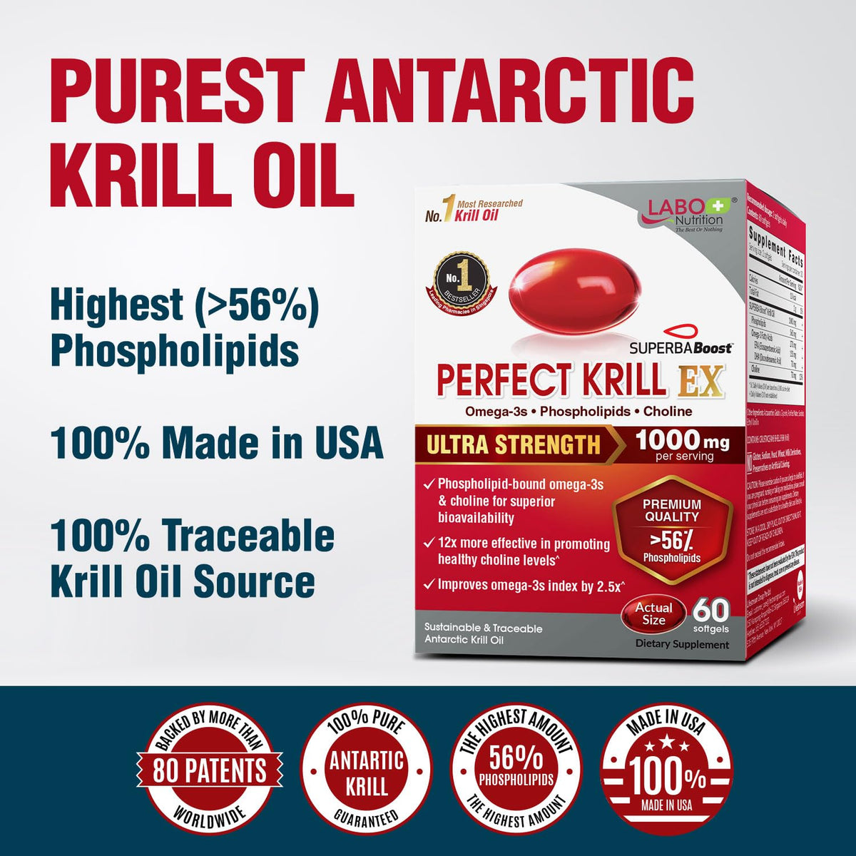 LABO Nutrition Perfect Krill EX 1000mg gélule arrière