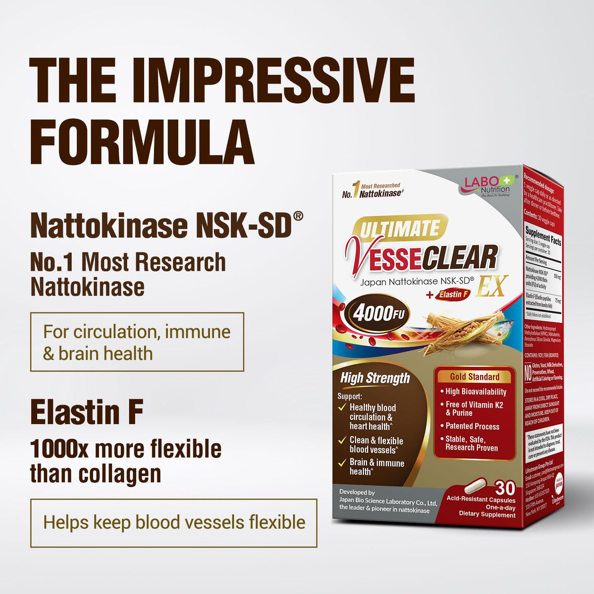 LABO Nutrition VesseCLEAR EX 4000FU 50g capsules ouvertes