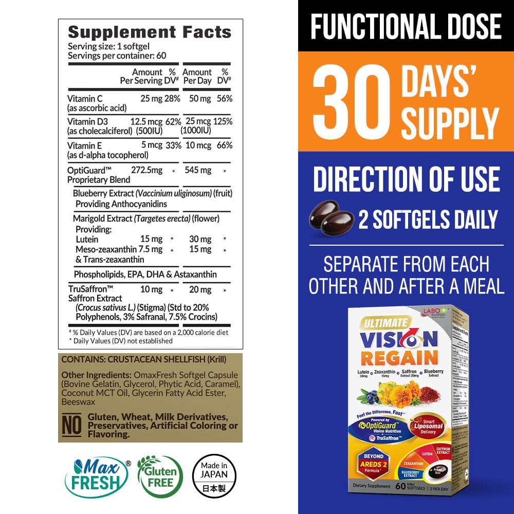 LABO Nutrition VisionREGAIN Lutein Zeaxanthin gélules molles
