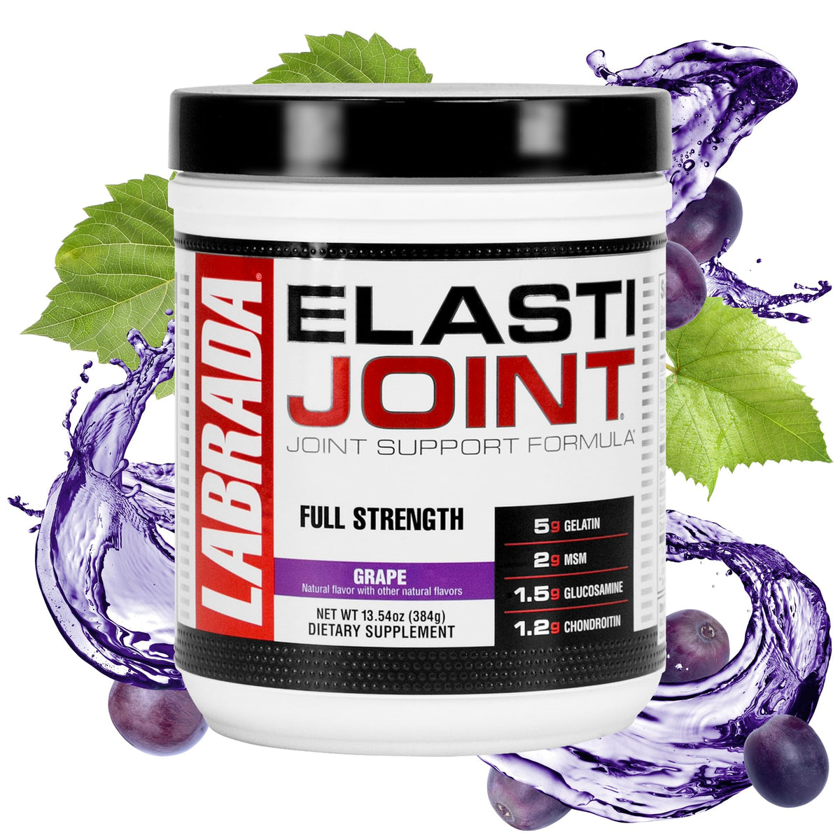 Labrada Elastijoint poudre de glucosamine saveur raisin, emballage avant