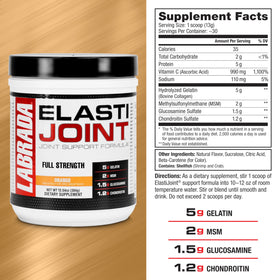 Labrada Elastijoint Poudre de Soutien Articulaire 472g ingrédients sur l'étiquette