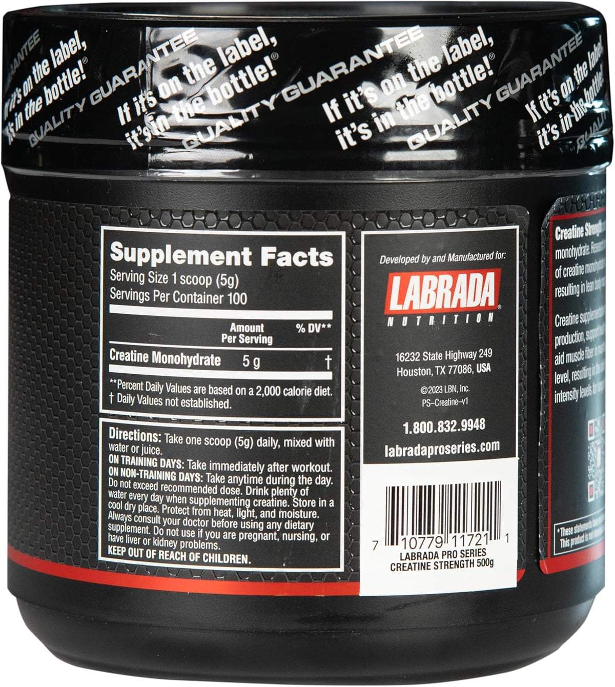 Labrada Pro Series Creatine Strength dosage de poudre