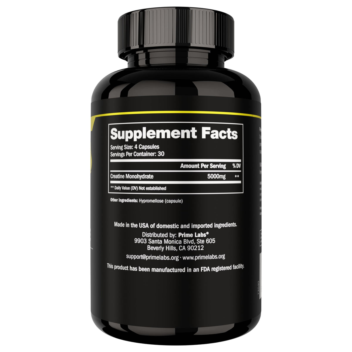 Labs Créatine Monohydrate Capsules 120 cap avec accessoires de fitness