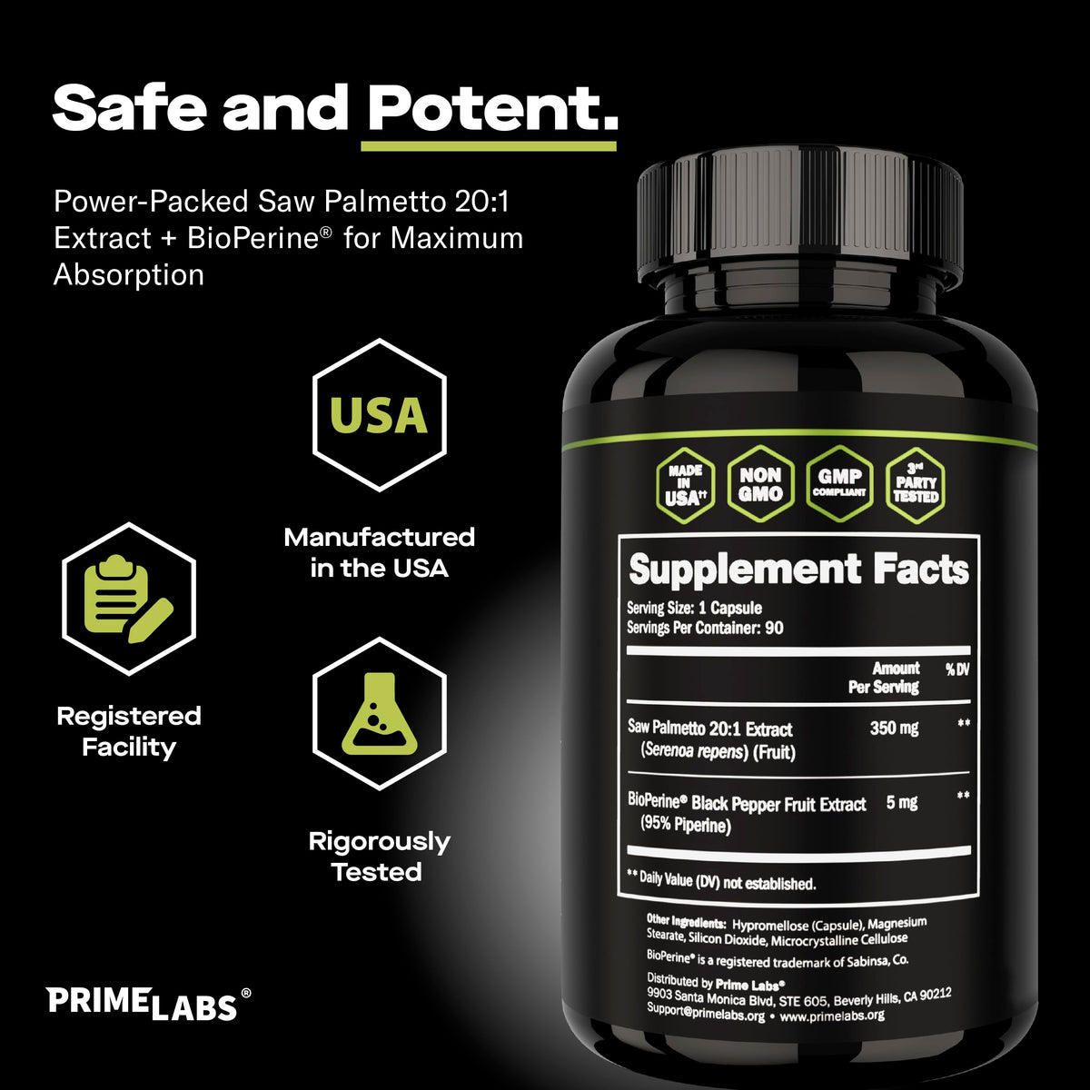 Labs Saw Palmetto 350 mg capsules ouvertes