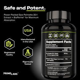 Labs Saw Palmetto 350 mg capsules ouvertes