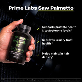 Labs Saw Palmetto 350 mg capsules sur une table