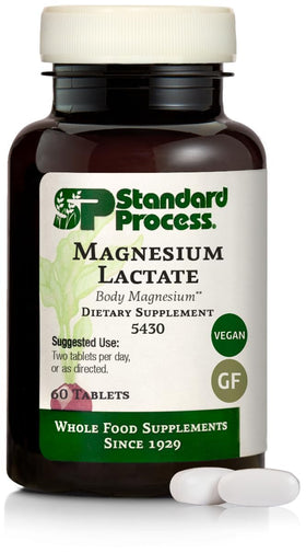 Lactate de Magnésium Standard Process 60 comprimés, vue de face