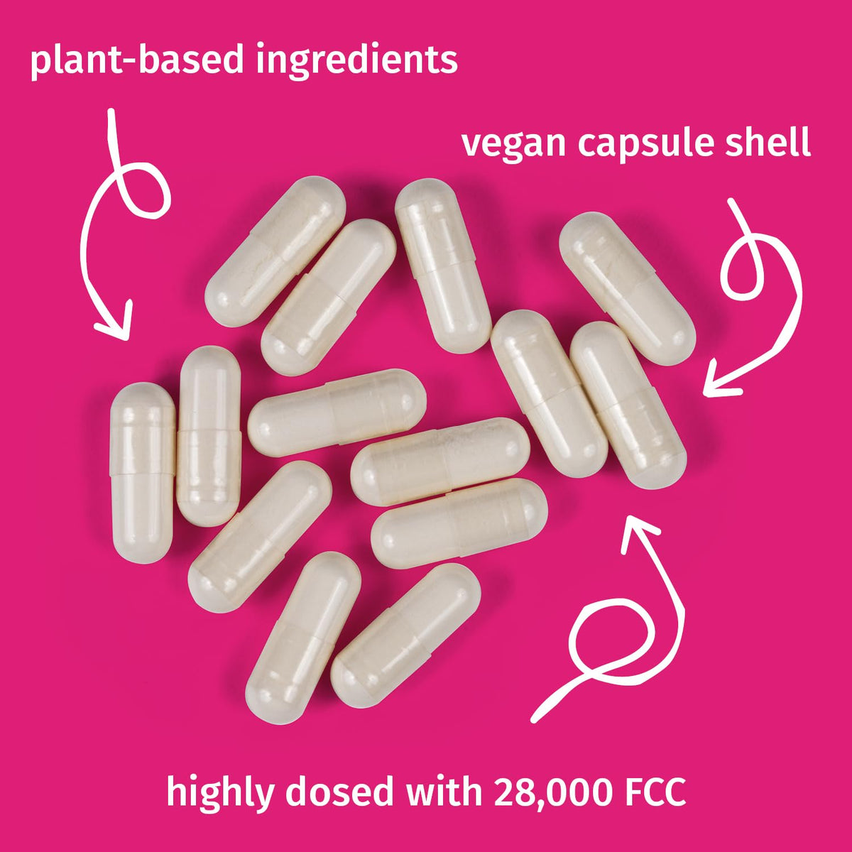 LactoJoy Forte capsules de lactase 28 000 FCC, détails des ingrédients