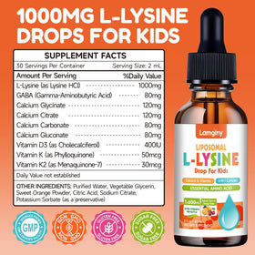 LAMGINY L-Lysine Liquide 1000mg flacon sur une table