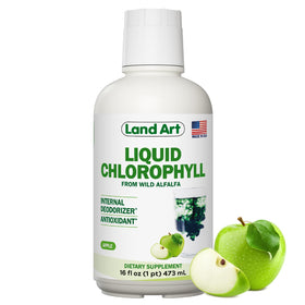 Land Art chlorophylle liquide 16 fl oz saveur pomme vue de face