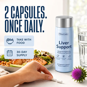 LANZF Chardon-Marie capsules à côté d'une tasse de thé