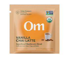 Latte Chai Vanille OM MUSHROOM servi avec une cuillère