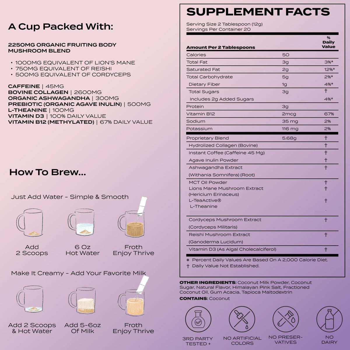 Latte Superblend d'Atlas avec une belle présentation
