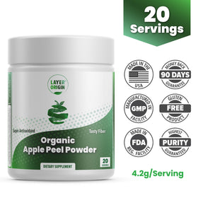 Layer Origin Poudre de Pelure de Pomme Bio 132g en préparation de smoothie