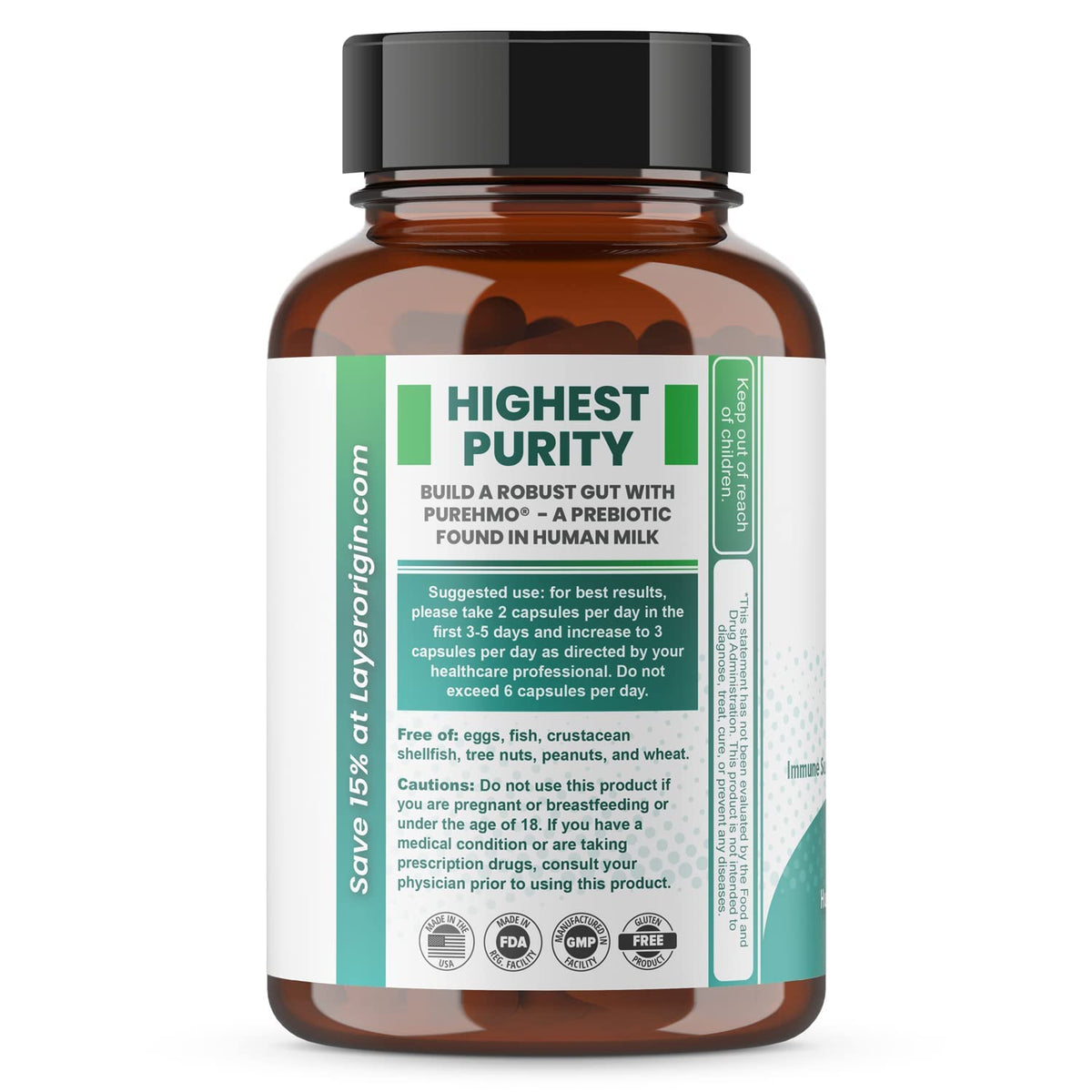 Layer Origin PureHMO Oligosaccharides 180 Milliards Probiotiques - emballage