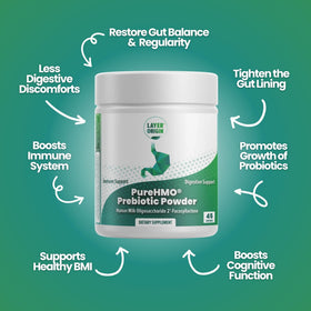 Layer Origin PureHMO poudre prébiotique 132g en situation sur une table