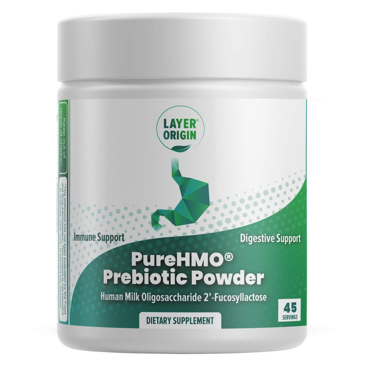 Layer Origin PureHMO poudre prébiotique 132g vue avant