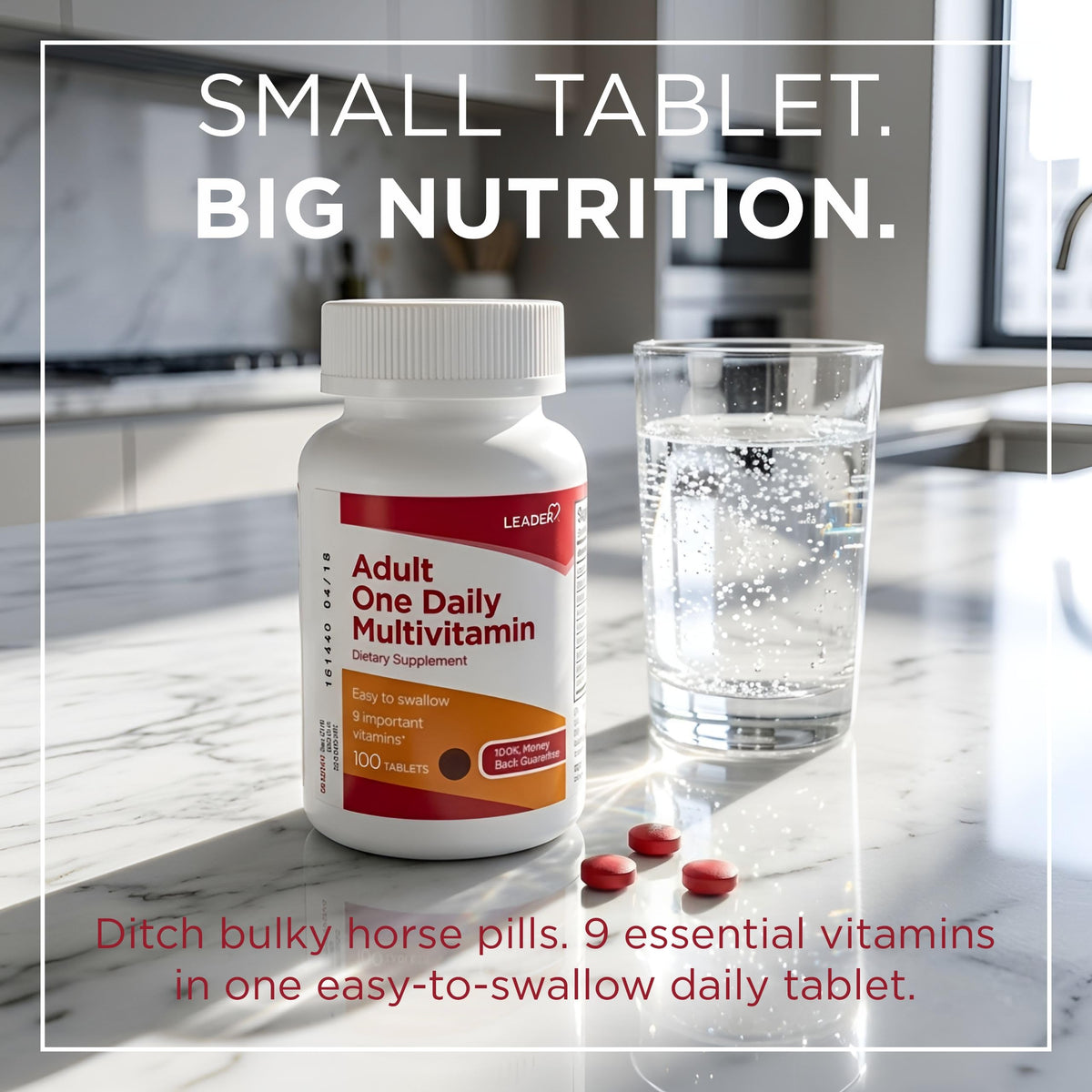 Leader Multivitamines Quotidiennes 100 comprimés côté