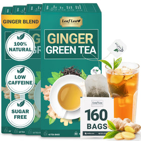 LeafLea Thé Vert au Gingembre 160 sachets emballage avant
