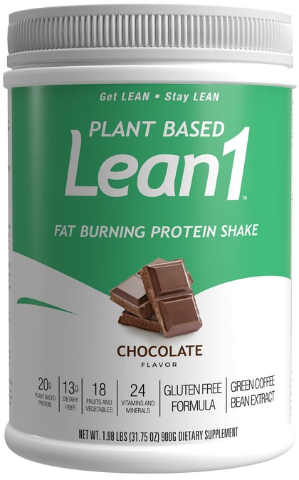 LEAN1 Poudre de remplacement de repas chocolat devant