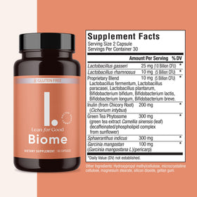 LEANFORGOOD Biome capsules sur une table
