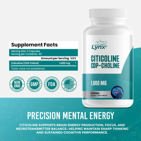 Leaping Lynx Citicoline 1000 mg capsules side view