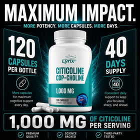 Leaping Lynx Citicoline 1000 mg capsules with packaging