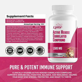 Leaping Lynx Complément Alimentaire Champignon 1500 mg 120 Capsules étiquette