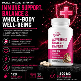 Leaping Lynx Complément Alimentaire Champignon 1500 mg 120 Capsules près d'autres suppléments