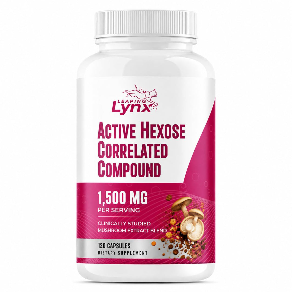 Leaping Lynx Complément Alimentaire Champignon 1500 mg 120 Capsules vue de face