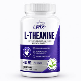 Leaping Lynx L-Theanine 400 mg 120 capsules front view