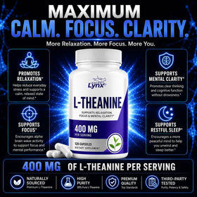 Leaping Lynx L-Theanine 400 mg capsule close-up