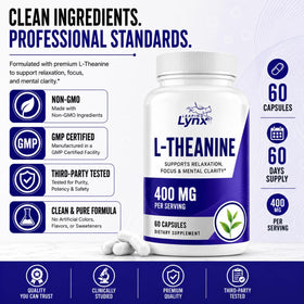 Leaping Lynx L-Theanine 400 mg packaging side view