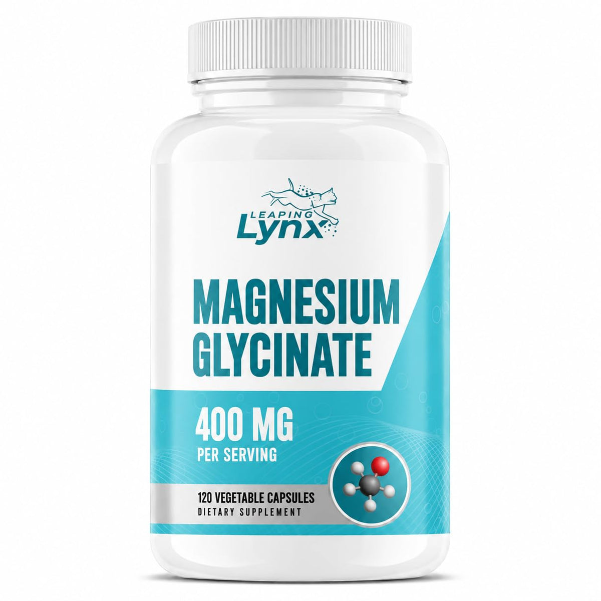 Leaping Lynx Magnésium Glycinate 400mg 120 Capsules vue de face
