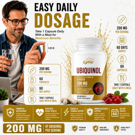 Leaping Lynx Ubiquinol CoQ10 200mg capsule sur une surface