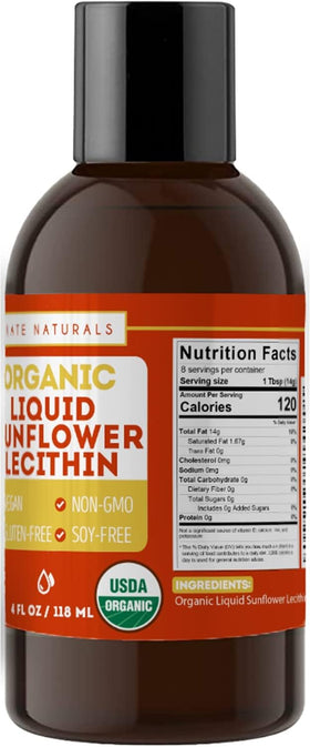 Lécithine de tournesol Kate Naturals avec un fond de cuisine