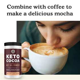 Left Coast Performance Mélange de Chocolat Chaud Keto 308g dans une tasse