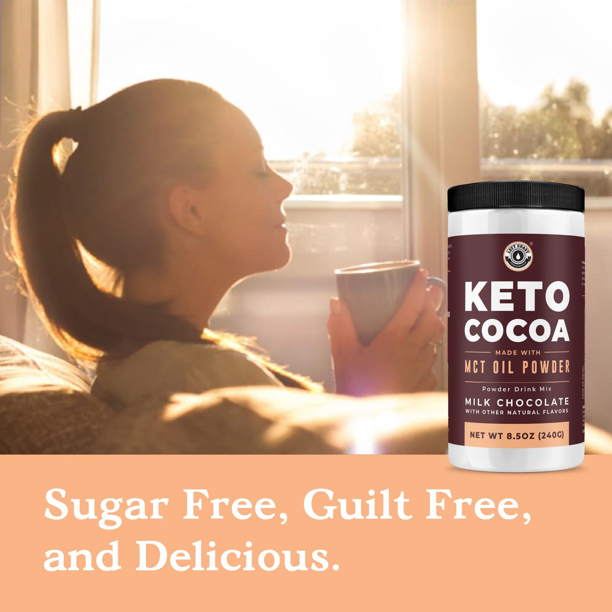 Left Coast Performance Mélange de Chocolat Chaud Keto 308g étiquette
