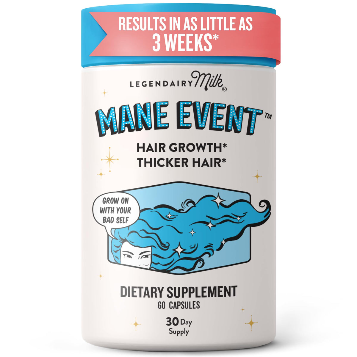 Legendairy Milk Mane Event 60 capsules vue de face avec emballage